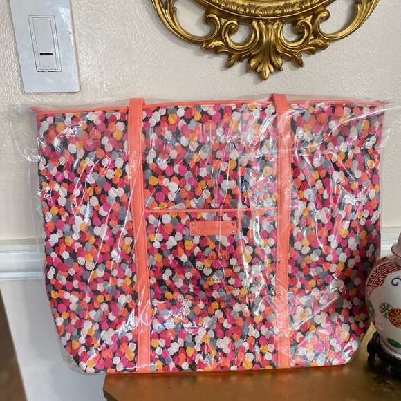 Vera Bradley Orange/Multi Polka Dot Print tote Bag - Picture 5 of 7